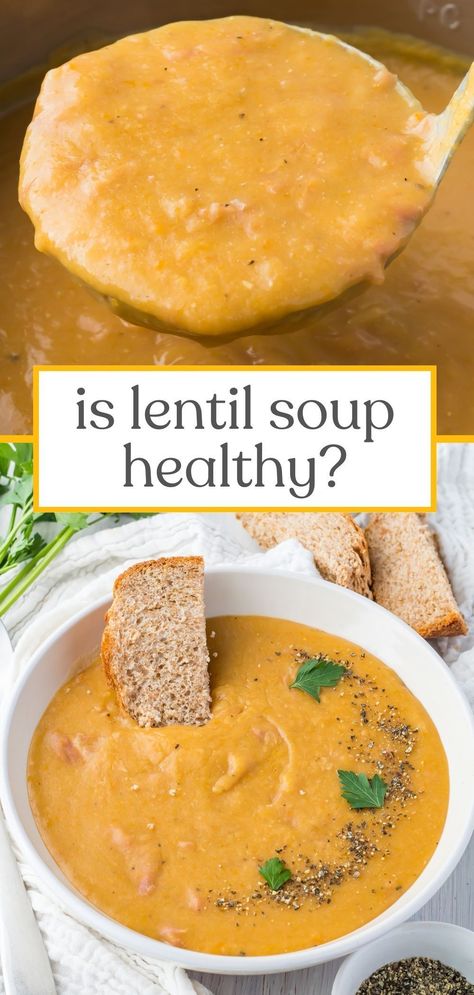 Ever wondered if your favorite cozy bowl of lentil soup is as nutritious as it is delicious? 🥣 Dive into our latest blog post where we unravel the health benefits of lentil soup. Spoiler alert: it's packed with goodness! Click to learn more and transform your soup game! Healthy Lentil Soup, Creamy Lentils, Creamy Lentil Soup, Lentils Benefits, Canned Lentils, Soup Healthy, Lentil Soup Recipes, Red Lentil Soup, Lentil Stew