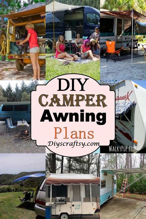 DIY Camper Awning Plans Rv Awning Ideas Diy, Diy Camper Awning How To Make, Diy Camper Awning Ideas, Camper Canopy Ideas, Diy Awning Camper, Camper Awning Ideas, Diy Rv Awning, Rv Awning Ideas, Rv Canopy