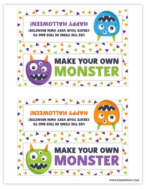 Build Your Own Monster Kit, Make A Monster Play Doh, Make Your Own Monster Kit, Make Your Own Monster Free Printable, Build Your Own Monster, Halloween Fundraiser, Bag Making Tutorial, Kindergarten Halloween Party, Make Paper Bag