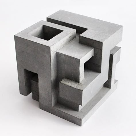 Cubic Geometry ix-vi Concrete sculpture 9 x 9 x 9 in Edition of 3  #brutalism #contemporarysculpture #contemporaryart #artchitecture #concrete David Umemoto, Cubic Architecture, Cubes Architecture, Concept Models Architecture, Architectural Sculpture, Concrete Sculpture, Arch Model, Architecture Model Making, Architecture Concept Drawings