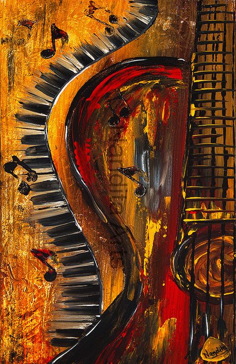 Modern Art Prints Artworks, Prints Music, Arte Jazz, Art Musical, Jazz Art, Guitar Painting, Music Painting, Piano Keys, Music Artwork