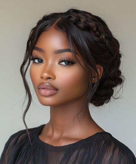 ✨ Glamorous Braids Updo Hairstyle: Elegant Updo Hairstyles Brown Hair Look Soft Bun Hairstyles, Updo Hairstyles Brown Hair, Updo Red Carpet, Insane Hairstyles, Gala Hairstyles Black Women, Duchess Braids, Bouffant Hair Updo, Wedding Hairstyles Black Women, Boho Updo Hairstyles