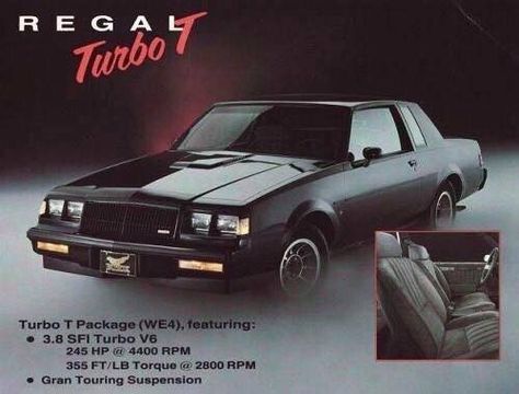 Regal Turbo T. The un-Grand National Buick Grand National Gnx, Buick Grand National, Automobile Advertising, Buick Cars, Gm Car, Florida Style, Grand National, Car Advertising, Buick Regal