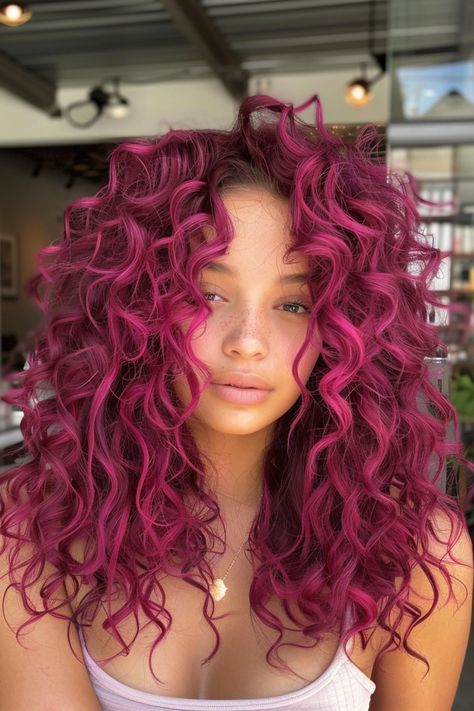 hair hairstyles,hair styles for long hair,hair cut,hair beauty,hair styles for medium hair,hair and skin and nails,hair hairstyling,hair length,hair straightener,hair drawing,hair cuts,hair colors #HairstyleTrends #HairTransformation #CurlyHairRoutine #BraidedHairstyles #HairColorInspiration #HairCareTips #ShortHairStyles #BalayageHair #WeddingHairstyles #HairAccessories #NaturalHair #HealthyHair #LongHairDontCare #MensHair #HairGoals #EasyHairstyles #HairGrowth #UpdoHairstyles #BlondeHair #HairProducts Color On Curly Hair, Dyed Hair Colors, Orchid Hair Color, Burgundy Hair Ideas, Short Burgundy Hair, Balayage On Black Hair, Dramatic Hair Colors, Girl Hair Styles, Berry Tones