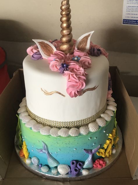 Unicorn Birthday Party Cake, Mermaid Pool Parties, Mermaid Pool, Birthday Party Cake, Unicorn Birthday Parties, I Have Done, Party Cake, Mermaid Party, Creative Cakes