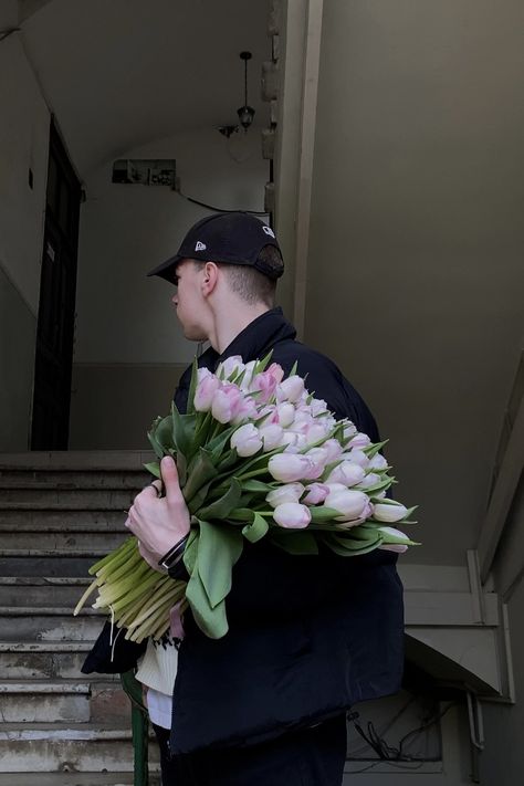 boy, flowers, tulips, gift, Boyfriend With Flowers Aesthetic, Man With Bouquet Of Flowers, Men Buying Flowers, Man Flowers Aesthetic, Guy With Bouquet, Men With Flowers Aesthetic, Man Holding Flowers Aesthetic, Men Giving Flowers, Flower Bouquet Boyfriend