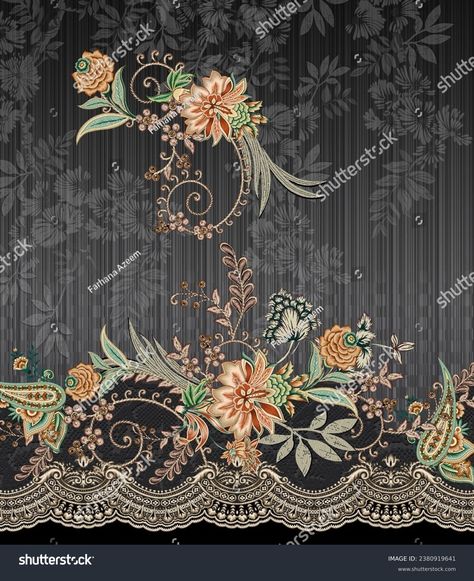 Digital Floral Design Along Texture Stock Illustration 2380919641 | Shutterstock Shutter Stock, Ajrakh Prints, Hypebeast Wallpaper, Photo Wedding Invitations, Channel Art, Schedule Design, Industrial Art, Color Palette Generator, Holiday Illustrations