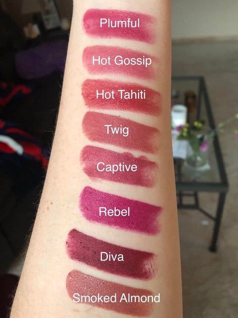 Captive Mac Lipstick, Mac Smoked Almond, Mac Twig, Summer Lipstick Colors, Mac Makeup Lipstick, Mac Makeup Looks, Mac Lipstick Swatches, Mac Lipstick Shades, Lipstick For Dark Skin