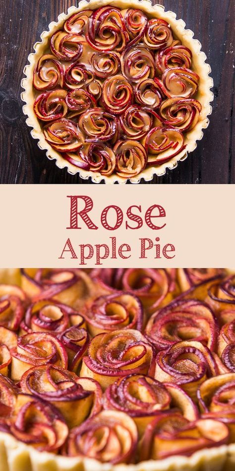 Apple Pie Beautiful, Apple Pie In A Apple, Rose Apple Pie Recipe, Rose Apple Tart Recipe, Pretty Pie Recipes, Apple Rose Tart Recipe, Apple Rose Dessert, Apple Pie Roses Recipe, Apple Pie Rose