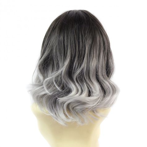 Silver Dip Dye Hair, Dip Dye Hair Brunette, Hair Ombre Brown, Hair Color Wheel, Silver Ombre Hair, Dipped Hair, Short Dyed Hair, Grey Ombre Hair, Blonde Ombre Balayage