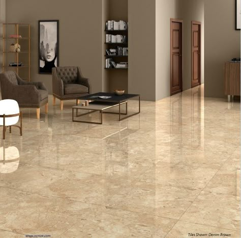 Tan Tile Living Room, Beige Marble Living Room Floor, Porcelain Tile Floor Living Room, Tiles Design For Floor, Egypt House, Living Room Tiles Design, Bedroom Tiles, Tiles House, Bedroom Floor Tiles