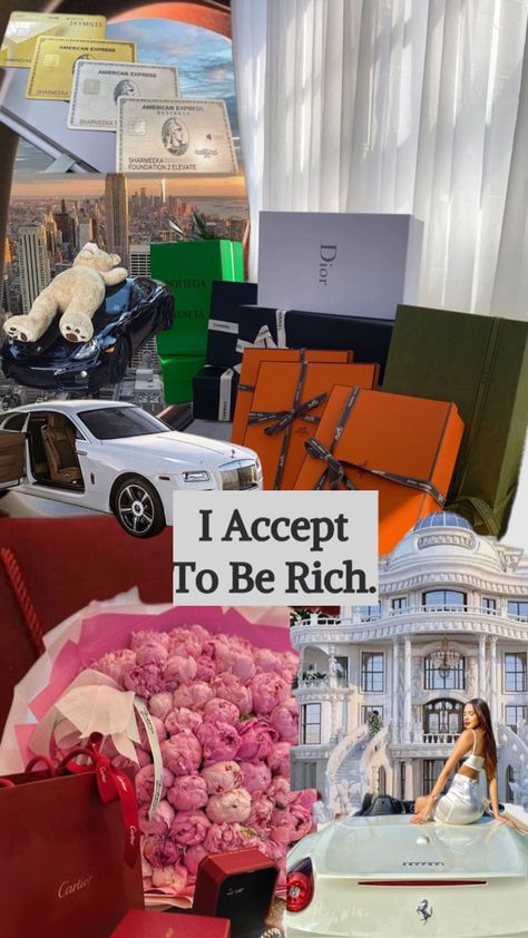 Rich Life Aesthetic, Aesthetic Vision Board, Vision Board Success, Board Collage, Vision Board Themes, Vision Board Collage, Abundance Manifestation, Board Manifestation, Vision Board Examples