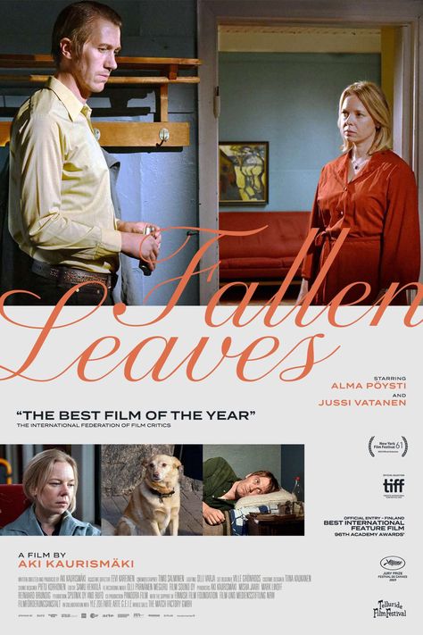 FALLEN LEAVES (2023) poster by Kirvy Arthouse Movies, 2023 Poster, Jean Luc Godard, Beautiful Film, Fallen Leaves, Romantic Movies, Film Posters, Iconic Movies, Live Laugh Love