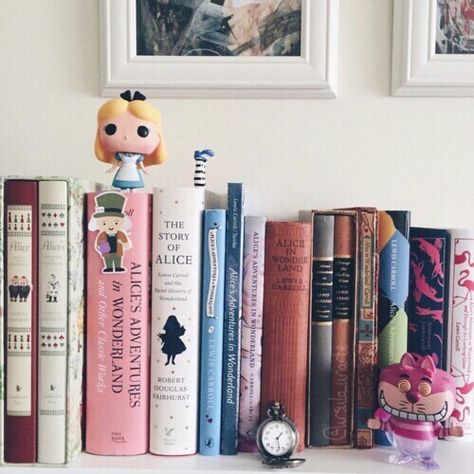 Alice Books Игру�шки Funko Pop, Beautiful Bookshelf, Bookshelf Inspiration, Alice In Wonderland Aesthetic, Book Boxes, Alice Book, Gift Catalog, Adventures In Wonderland, Lewis Carroll