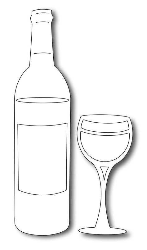 Wine Bottle Template, Wine Bottle Drawing, Wine Glass Drawing, Bottle Template, Bottle Drawing, Desain Quilling, Frantic Stamper, Wine Store, Wine Theme