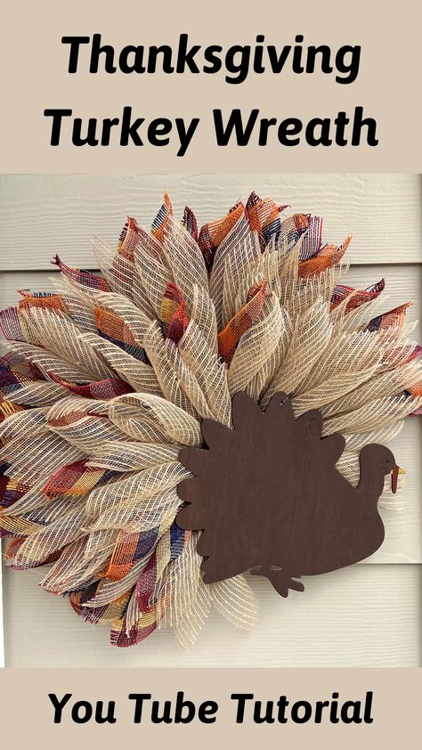 I have a special and unique fall craft for you. In today's crafting adventure I will show you how I created this unique fall Turkey wreath. The Turkey wreath is perfect for fall and the Thanksgiving holiday. What a beautiful adornment for your home to celebrate Thanksgiving with friends and family. Fall Wreath Making Tutorials, Diy Turkey Wreaths For Front Door, Turkey Wreaths, Thanksgiving Mesh Wreath Diy, Diy Thanksgiving Wreath Dollar Stores, Turkey Wreaths For Front Door, Diy Turkey Crafts, Turkey Crafts For Adults, Turkey Deco Mesh Wreath