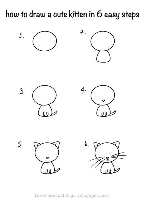 Simple Cat Drawing Step By Step, Olivia Drawing, Trin For Trin Tegning, How To Draw Cute, Easy Step By Step Drawing, Easy Animal Drawings, 얼굴 드로잉, Directed Drawing, Easy Animals