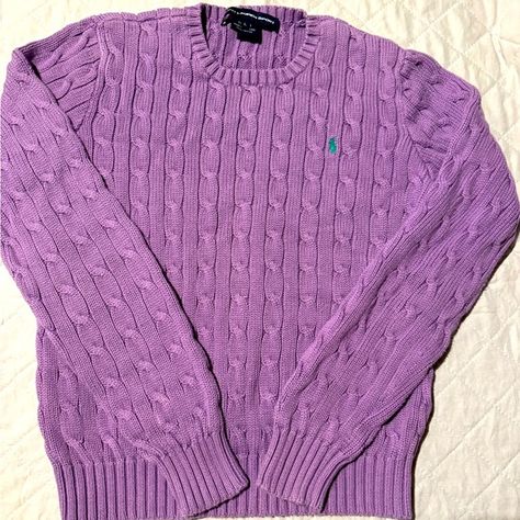 Polo Ralph Lauren Girls’ Cable Knit Sweater; Size: Large; Purple Ralph Lauren Sweaters, Polo Sweater, Cable Knit Sweater, Polo By Ralph Lauren, Cable Knit, Knit Sweater, Polo Ralph, Knitted Sweaters, Polo Ralph Lauren