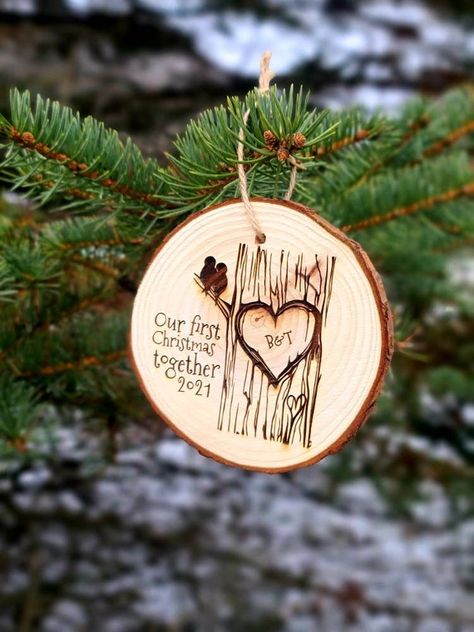 Check out this item in my Etsy shop https://www.etsy.com/listing/888588724/our-first-christmas-together-2021 Two Birds On A Branch, First Christmas Together Ornament, Our First Christmas Together, Couples Christmas Ornament, Birds On A Branch, Our First Christmas Ornament, Handmade Gifts Diy, Workshop Studio, First Christmas Together