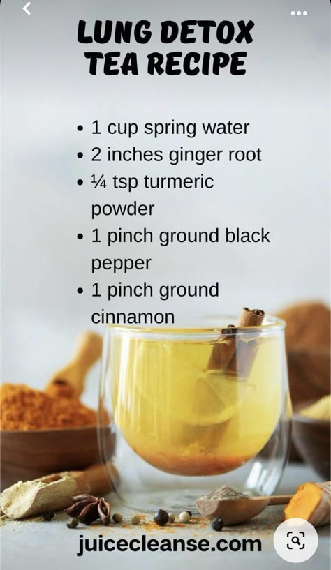 Lung Detox, Detox Tea Recipe, Healthy Drinks Smoothies, Healthy Juice Recipes, Healthy Teas, Home Health Remedies, Herbs For Health, 140 Pounds, Healthy Drinks Recipes