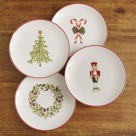 The Holiday Aisle® Lever Christmas 8" Salad Plates & Reviews | Wayfair Christmas Plate Set, Christmas Dinner Plates, Classic Plates, Plate Designs, Appetizer Plates Set, Red Plates, Christmas Plate, Winter Decoration, Diy Kitchen Decor