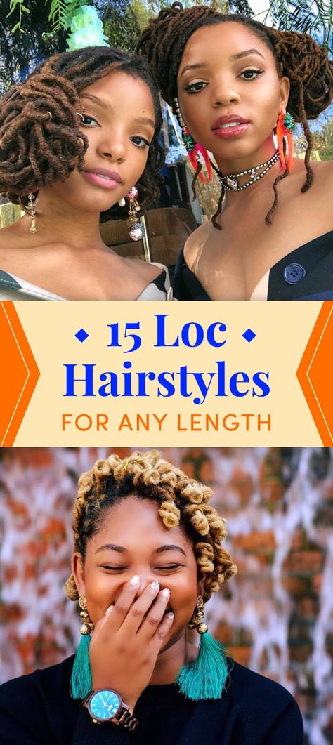 Starter Loc Hairstyles For Black Women, Locs Hairstyles For Women Long Lengths, No Tension Loc Styles, Hairstyle For Locs Black Women, Short Curly Locs Black Women, Short Locs Wedding Hairstyles, Style Long Locs, Loc Styles For Medium Length Locs, Long Dreadlocks Hairstyles Black Women