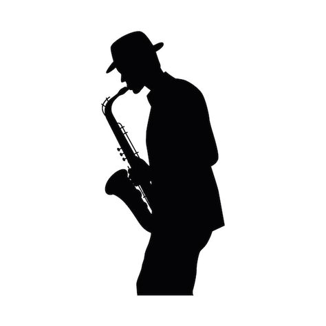 Saxophone Silhouette, Bird Silhouette, Jazz Musicians, Premium Vector, Graphic Resources, Musician, Graphic Design, Design