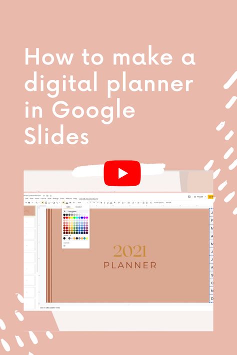 Make your own digital planner for free in Google Slides. Freebie included How To Make A Digital Planner In Google Slides, Google Slides Planner Template, Google Planner Template, Google Slides Planner, Make Your Own Digital Planner, Google Sheets Calendar, Digital Planner Organization, Google Sheets Tips, Planner Spread Inspiration