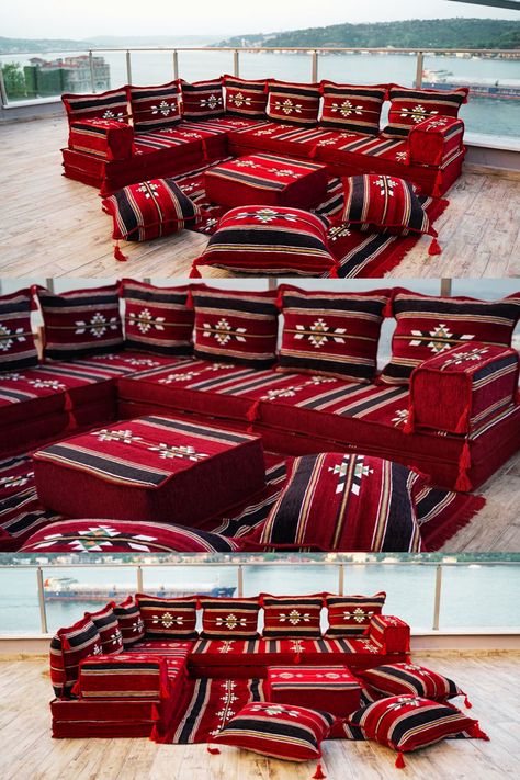 Arabic Furniture, Arabic Seating, Moroccan Sofa, Arabic Sofa, Floor Seating Cushions, L Sofa, Arabic Majlis, L Sofas, Backrest Pillows