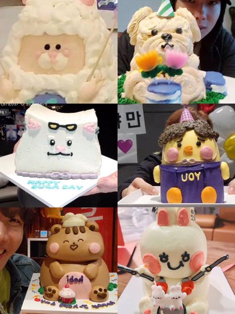 Bts Cake Simple, Bts Cake, 7 Birthday, Jimin Birthday, Fondant Cake Designs, Korean Cake, Catering Ideas Food, Funny Birthday Cakes, Bts Birthdays