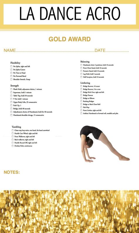 LA Dance Acro Gold — ANGELA ROUTLEDGE PILATES Acro Class Plan, Dance Curriculum, Dance Terms, Dance Teacher Tools, Dance Flexibility Stretches, Flexibility Tips, Dancer Stretches, Dance Acro, Dance Skills