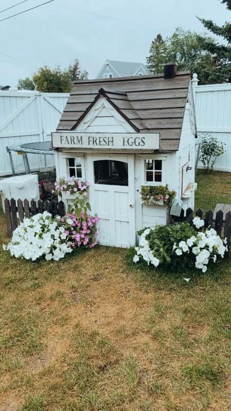 Playhouse Chicken Coop, Cute Chicken Coops, Small Chicken Coops, Chicken Coop Garden, Backyard Chicken Coop Plans, Diy Chicken Coop Plans, Backyard Chicken Farming, Chicken Life, Raising Backyard Chickens