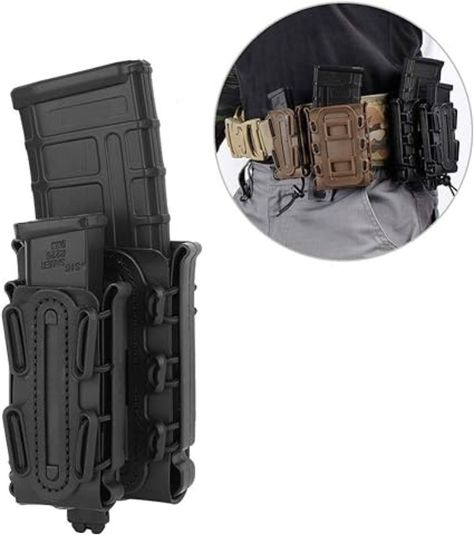 Open top design allowing smooth, blind insertion of the mag into the pouch
Pistol Mag Pouch: Size:2.55"x 0.83"x 3.93", Rifle Mag pouch:3.55"x 1.18"x4.73"
It's a multi-purpose magazine pouch Combo, you can use it for holding rifle magazine and pistol mag in airsoft, hunting, military, army training, paintball, shooting games, other kinds of sports Cod Cosplay, Bug Out Kit, Drum Magazine, Army Training, Magazine Pouches, Shooting Games, Military Army, Paintball, Top Design