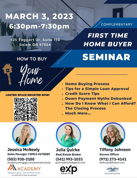 Home Buyers Seminar, Home Buyer Seminar Ideas, First Time Home Buyer Seminar Ideas, Homebuyer Seminar Ideas, Narrow Office, Seminar Ideas, First Time Home Buyer, Home Mortgage, Home Buying Process