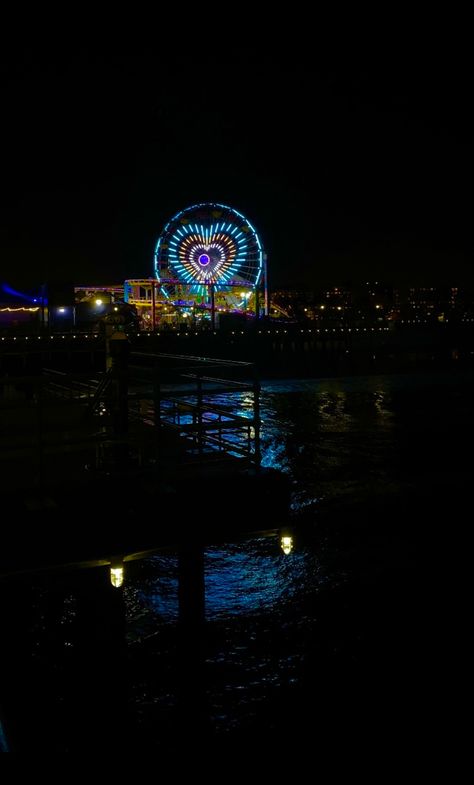 Santa Monica Pier, Night Scenery, Santa Monica, Beautiful Nature, Beautiful Places, Celestial Bodies, Wallpapers, Tattoos, Quick Saves