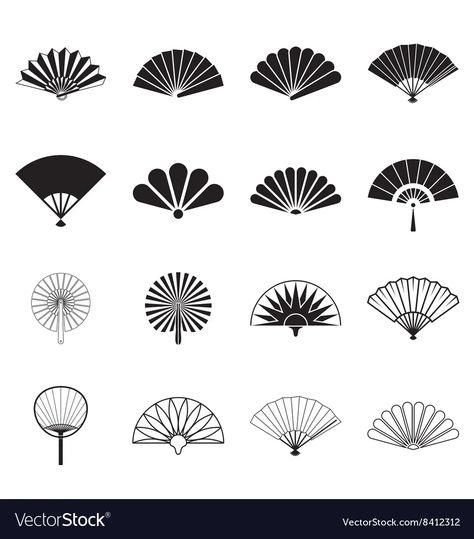 White Background Icons, Vietnam Tattoo, Fan Tattoo, Fan Drawing, Desain Buklet, Handpoke Tattoo, Motif Art Deco, Art Deco Fan, Art Deco Illustration