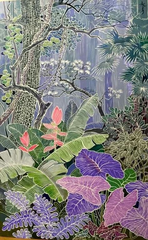 Jungle Project, Costa Rica Art, Jungle Mural, Tropical Illustration, Kerala Mural Painting, Wall Painting Decor, Forest Illustration, Landscape Design Plans, Art Inspiration Painting