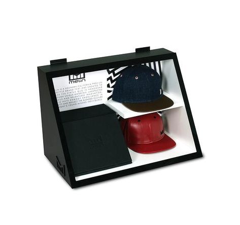 Hat Display Stand Examples for Cap and Headwear Merchandising Programs - Part II Hat Display Ideas, Hat Displays, Cap Display, Sunglasses Display, Hat Display, Counter Display, Pop Display, Display Stands, Leather Box