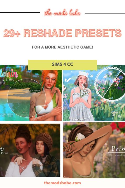 Sims 4 Reshade Preset Aesthetic, Ts4 Reshade, Sims 4 Reshade, Reshade Presets, Aesthetic Queen, Aesthetic Game, Sims 4 Gameplay, Aesthetic Filter, Sims 4 Cc Finds