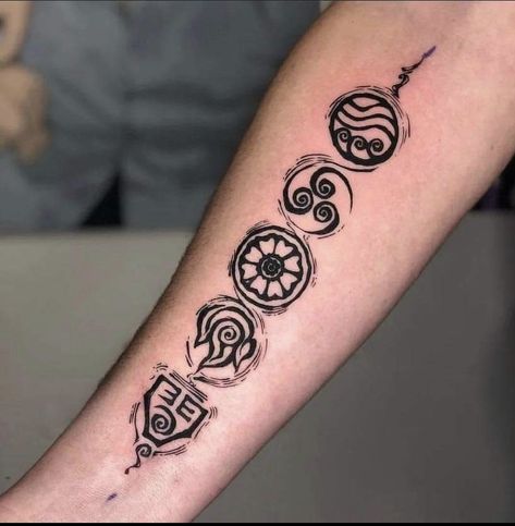 Uzumaki Tattoo, Atla Tattoo, Avatar Tattoo, Small Girly Tattoos, Aquarius Tattoo, Minimal Tattoo Design, Elements Tattoo, Fire Tattoo, Irezumi Tattoos