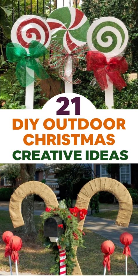 Elevate your outdoor space this holiday season with charming DIY Christmas decorations! Let your creativity shine by crafting unique wreaths and eye-catching displays that will enchant your neighborhood. Illuminate the night with homemade projects that infuse warmth and cheer into your exterior decor. Turn your outdoor area into a whimsical winter wonderland, spreading joy to everyone who walks by. Celebrate the magic of the season by adding festive touches to your outdoor setting with these del Large Xmas Decorations Diy, How To Make Outdoor Christmas Decor, Large Ornaments Outside Diy, Diy Yard Decorations For Christmas, Christmas Crafts For Outdoors, Diy Lawn Christmas Decorations, Diy Yard Ornaments Christmas, Diy Outdoor Wooden Christmas Decorations, Diy Jumbo Christmas Decorations