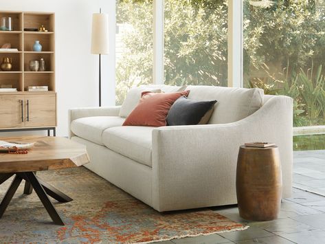 Ashby Sofa in Cushing Frost | Arhaus Couches Living Room Comfy, Room Comfy, Couches Living, Crypton Fabric, Sofa Dimensions, Functional Home, Room Seating, House Furniture, Cleaning Upholstery