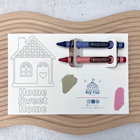 Open House Coloring Card Home Sweet Home Kids Activity Card - Etsy Realtor Giveaways, Apartment Marketing, Mortgage Marketing, Open House Real Estate, Real Estate Agent Marketing, Activity Sheets For Kids, Realtor Marketing, Client Gifts, Home Activities