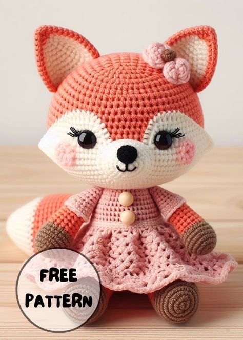 Crochet Amigurumi Fox, Free Crochet Fox Pattern Amigurumi, Fox Pattern Crochet, Free Crochet Fox Patterns, Amigurumi Fox Free Pattern, Crochet Fox Pattern Free Amigurumi, Crochet Animal Free Pattern, Fox Crochet Pattern Free, Fox Amigurumi Free Pattern