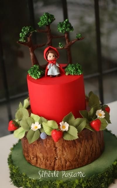 Little Red Riding Hood Cake by Sihirli Pastane Little Red Riding Hood Cake, Red Riding Hood Party, Ideas Cupcakes, Fondant Cupcakes, Baby Cakes, Wedding Cupcakes, Birthday Cake Kids, Girl Cakes, Little Red Riding Hood