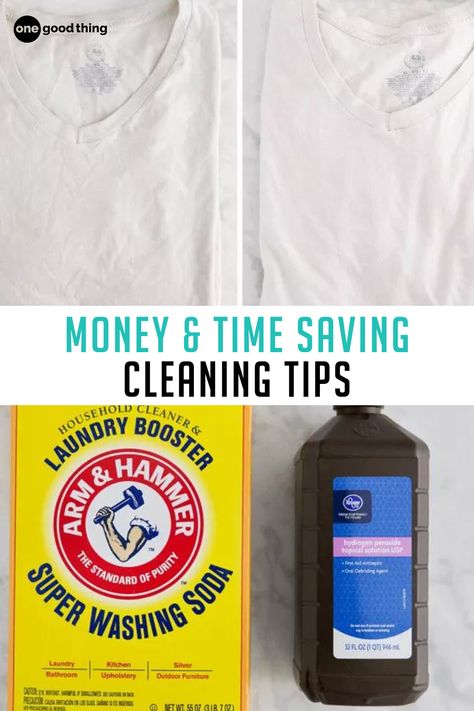 No bleach? No problem! Give dingy old clothes and linens a new lease on life with two simple, inexpensive ingredients. How To Whiten Clothes Without Bleach, How To Clean White Shirts, White Clothes Washing Tips, Homemade Oxiclean, Whiten Laundry, Everyday Cheapskate, Cleaning White Shirts, How To Whiten Clothes, Dingy Whites