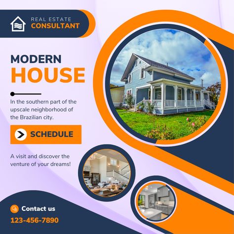 Real Estate Consultant Modern Houses Social Media Poster Design Rent Poster, Property Social Media, Media Poster Design, Social Media Poster Design, Estate House, Media Poster, House Property, House For Rent, Social Media Poster