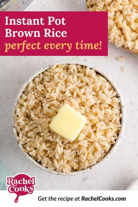 Instant Pot brown rice is easy to make and comes out perfectly every time! No more guessing games when it comes to making rice! Slow Cooker Brown Rice, Brown Rice Slow Cooker, Pressure Cooker Brown Rice, Easy Brown Rice, Brown Rice Recipes Easy, Rice Pressure Cooker, Instant Pot Brown Rice, Best Pressure Cooker Recipes, Brown Rice Recipe