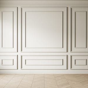 Ready to Assemble Wall Molding Kit Wainscoting Kit Easy to - Etsy Wall Wainscoting Ideas, Classic Interior Design Living Room, Moulding Design, Tv Wall Panel, Wainscoting Kits, Wall Molding Design, Photography Studio Decor, Hamptons Interior, Panel Walls