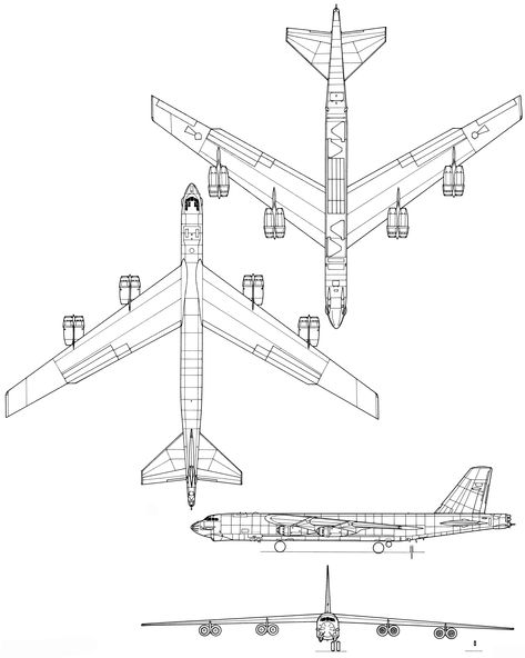 Boeing B-52 Stratofortress Blueprint - Download free blueprint for 3D modeling Plane Coloring Pages, Blueprint For 3d Modeling, Plane Engine, Aviation Engineering, Airplane Coloring Pages, Engine Diagram, B 52 Stratofortress, Small Airplanes, Cartoon Airplane